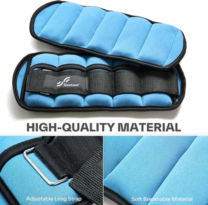 Sportneer Adjustable Ankle Wrist Weights for Men Women Kids 2 lbs 1 Pair 4 lbs