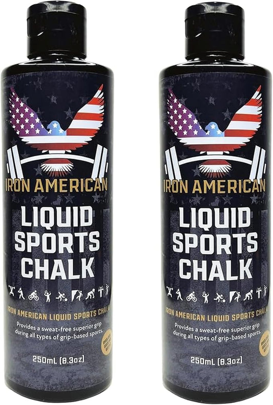 IRON AMERICAN Liquid Chalk - No-Mess Long-Lasting Grip Chalk for Weightlifting, Gymnastics, Rock Climbing, and Fitness Training - Advanced Hand Chalk for Gym