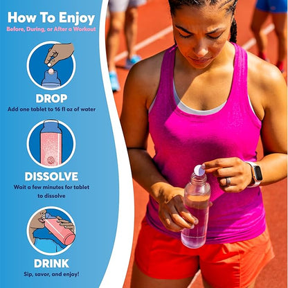 Nuun Sport Electrolyte Tablets - Dissolvable in Water, Fruit Punch, 5 Essential Electrolytes for Hydration, 1g Sugar Drink Mix, Vegan, Non-GMO, 4 Pack (40 Total Servings)