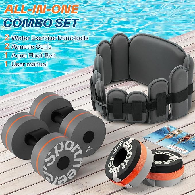 Sportneer Water Aerobics Pool Exercise Equipment New 6-Piece