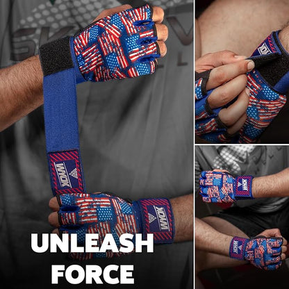 WYOX Gel Boxing Hand Wraps Inner Gloves for Men & Women, 80cm Quick Wrist Straps, Padded Knuckle Protection for Muay Thai Kickboxing, Hand Wraps for Boxing & Martial Arts