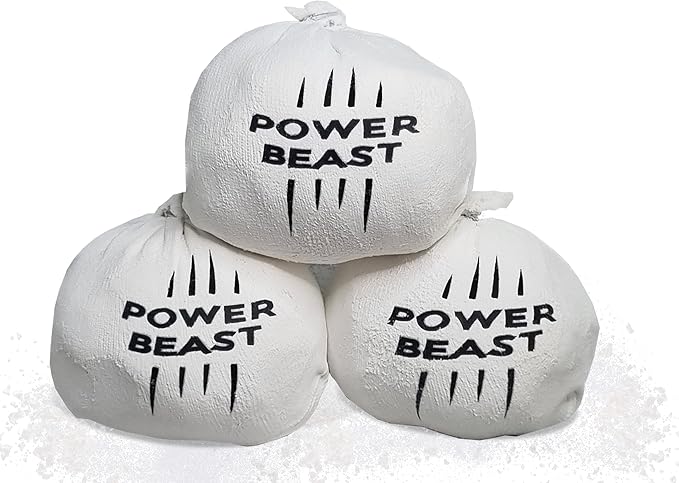 POWER BEAST 3X Chalk Ball, Boulder Chalk, Sport Chalk, Gymnastics, Rock Climbing, Weightlifting, Climbing, Pole Dance, Bodybuilding, Tennis, Padel, Cross Training, Gym.