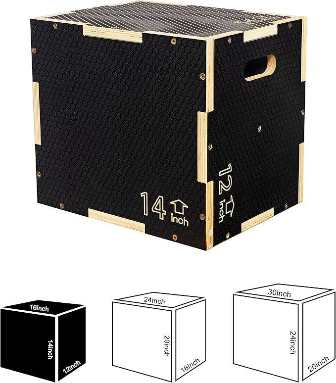 Signature Fitness 3 in 1 Non-Slip Wooden Plyo