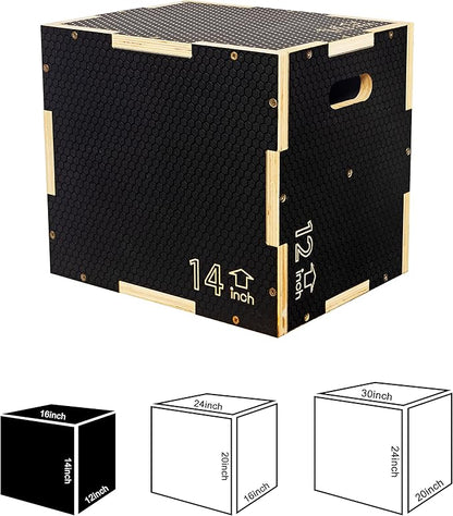 Signature Fitness 3 in 1 Non-Slip Wooden Plyo