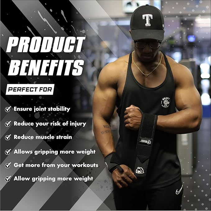 Wrist Wraps for Weightlifting 18” Premium Quality Wrist Support for Bodybuilding Heavy Duty Thumb Loop Powerlifting, Strength Training for Men and Women