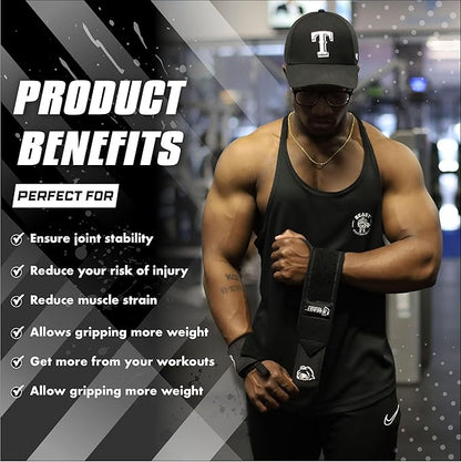 Wrist Wraps for Weightlifting 18” Premium Quality Wrist Support for Bodybuilding Heavy Duty Thumb Loop Powerlifting, Strength Training for Men and Women