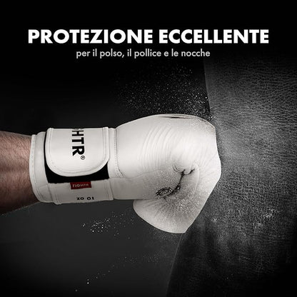 FIGHTR® Pro Boxing Gloves Made of Genuine Leather | Men and Women | for Boxing, MMA, Muay Thai, Kickboxing & Martial Arts 10 12 14 16 oz | incl. Carrying Bag