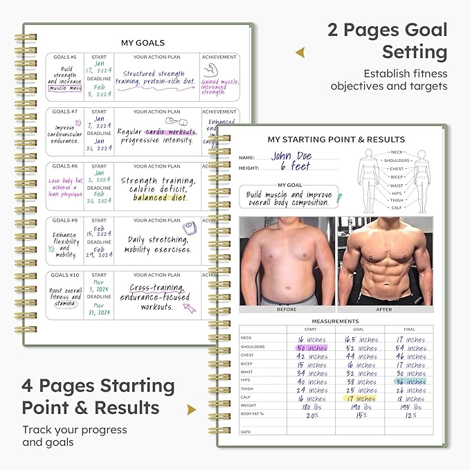 Fitness Workout Journal for Women & Men A5(5.5" x 8.2") Workout