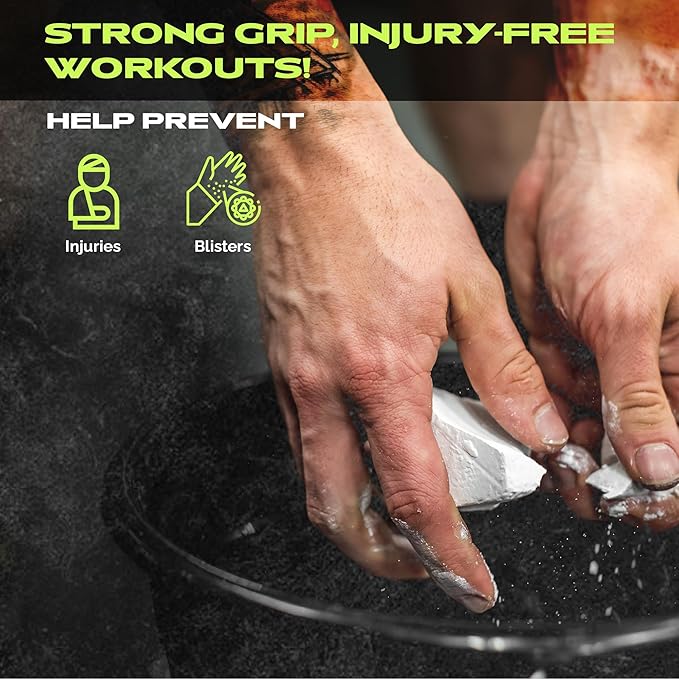 Gym Chalk | Magnesium Carbonate Athletic Chalk for Excellent Grip - Gym Workout Grip Chalk for Weightlifting & Gymnastics.