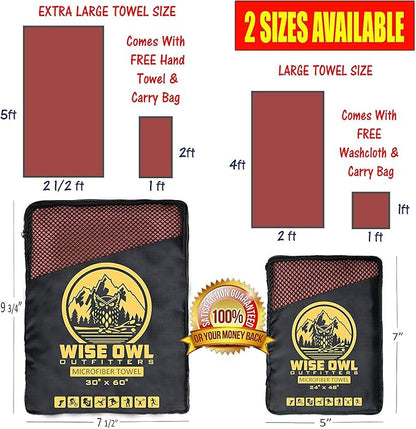 Wise Owl Outfitters Camping Towel - Camping Accessories