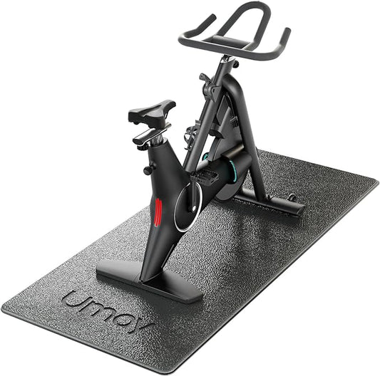 UMAY Fitness Workout Mat for Pelton Bike Treadmill 5mm Thick,