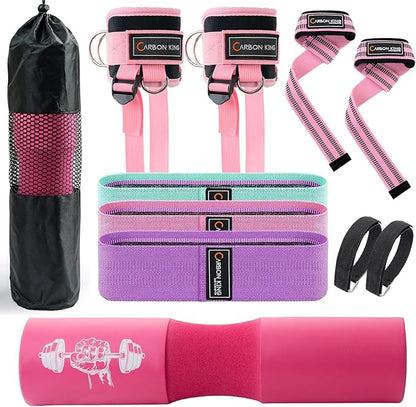 Barbell Pad Set for Squat 2 Upgraded Straps,3 Booty 2 Weightlifting