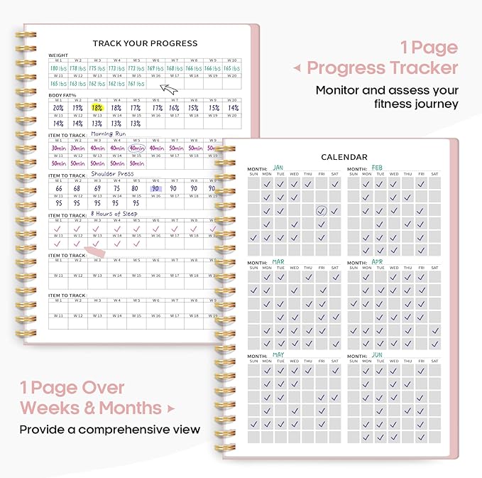 Fitness Workout Journal for Women & Men A5(5.5" x 8.2") Workout