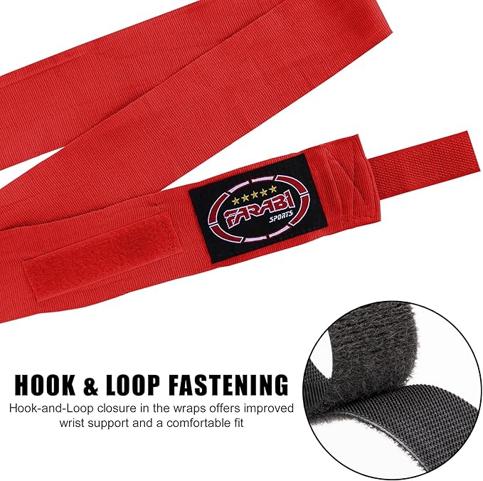 Farabi Sports Boxing Hand Wraps for Men, Women Boxing Wraps 180 inch Adult Hand Wraps for MMA Muay Thai Kickboxing Martial Arts Punching Bag and Training