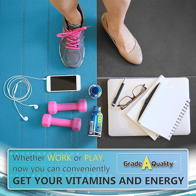 Vitamin Energy Shots, Mixed Berry Flavor, Up to 7+ Hours of Energy, 1.93 Fl Oz, 48 Count