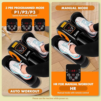 Zakle Under Desk Elliptical Machine, Ellipse Leg Exerciser as Seen on Tv for Seniors w/Remote & 12 Speeds Level, Manual & Auto Mode, Quiet Electric Seated Pedal Exerciser for Home Office