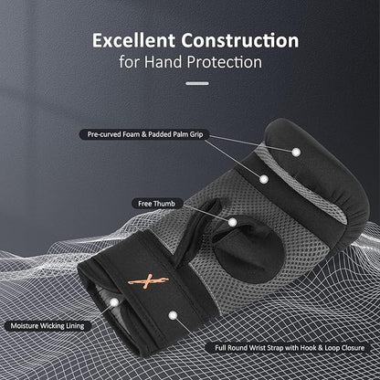 MaxxMMA Neoprene Washable Heavy Bag Gloves - Boxing Punching Training