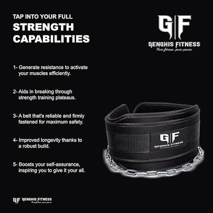 Dip Belt With Chain For Weightlifting