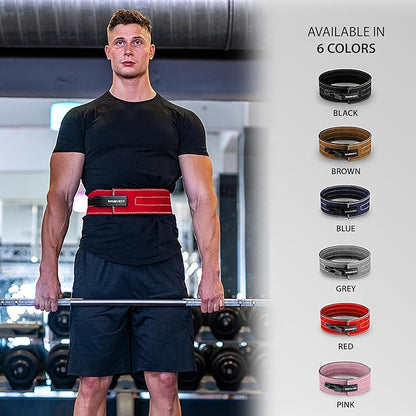 Weight-lifting belt for men with lever buckle 8.5cm / 10cm Height