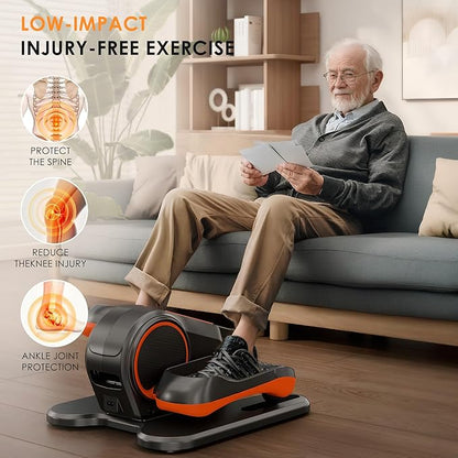 soges Under Desk Elliptical Machine,Seated Pedal Exerciser for Senior,12 Adjustable Speeds Portable bidirectional Ellipse Exerciser,Ellipse Leg Exerciser with Remote Control and Manual Mode
