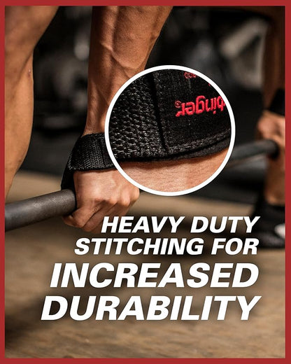 Harbinger Padded Cotton Lift Straps - Soft, Supportive Neotek Wrist Pads - 21.5" Length, 1.5" Width - Reinforced Edges & Heavy-duty Stitching - Cushions Wrists for Lifting Support