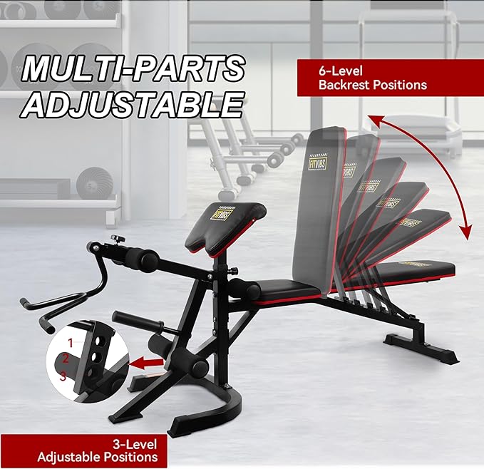 Signature Fitness Multifunctional Workout Station Adjustable Workout Bench 800-Pound Capacity