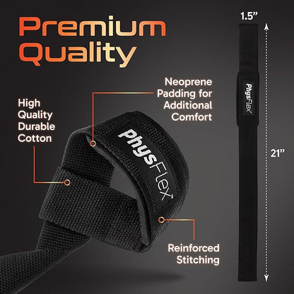 Grip Lifting Straps for Weightlifting and Strength Training, Premium Cotton and Padded Wrist Wraps, Gym Deadlift for Men & Women (Green, 1-Pair)