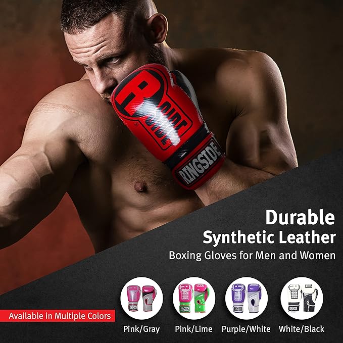 Ringside Apex Bag Gloves, IMF-Tech Boxing Gloves with Secure Wrist Support, Synthetic Boxing Gloves for Men and Women