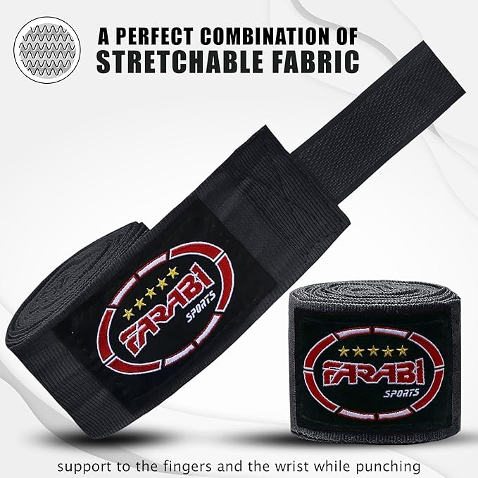 Farabi Sports Boxing Hand Wraps for Men, Women Boxing Wraps 180 inch Adult Hand Wraps for MMA Muay Thai Kickboxing Martial Arts Punching Bag and Training