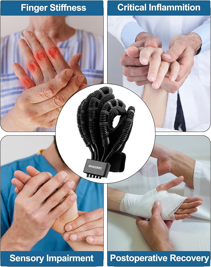 Rehabilitation Robot Gloves, Stroke Hand Therapy Equipment, Upgrade Heated Rehabilitation Gloves, Hand and Fingers Strength Training Device for Hemiplegia Stroke Arthritis Patients
