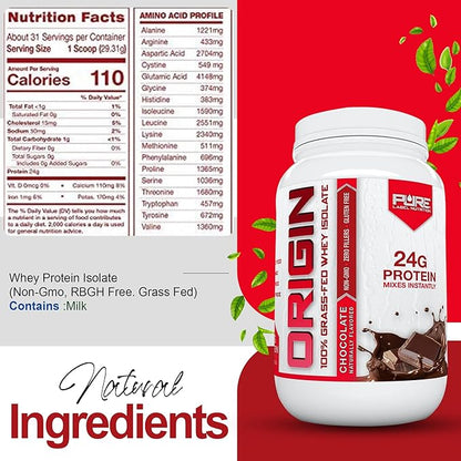 100% Grass Fed Chocolate Protein Isolate-Muscle Gain-2lb