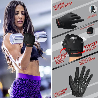Workout Gloves for Women Men - Weight Lifting Gloves with Full Palm Protection & Extra Grip for Women Gym, Weightlifting, Weight Lift, Rowing, Exercise, Sport, Cycling