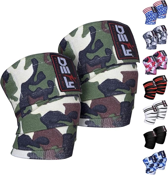 DEFY Sports' Knee Wraps for Weightlifting - Provides Knee Support for Powerlifting, Squats & Fitness Workouts