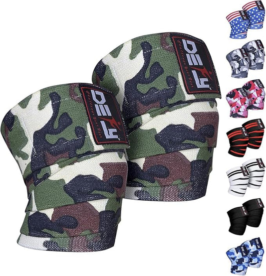 DEFY Sports' Knee Wraps for Weightlifting - Provides Knee Support for Powerlifting, Squats & Fitness Workouts