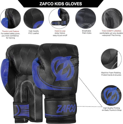 Zafco Kids Boxing Gloves for Kids Junior Muay Thai Kick Boxing Training MMA Punching Bag Children Youth