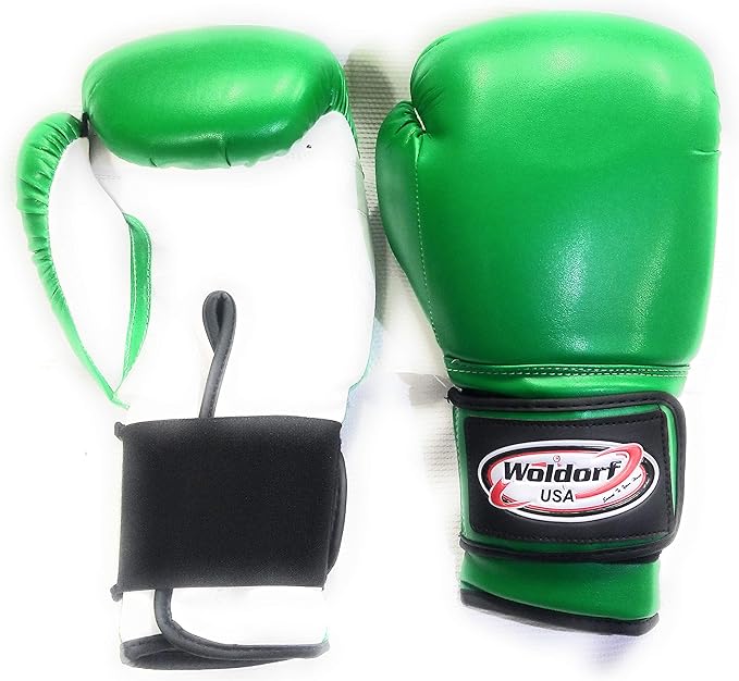 Boxing Gloves Kickboxing Muay Thai Punching Bag Vinyl Green - Durable Multi Layered Foam Padded Offers Unbeatable Price Kids and Adult Sizes