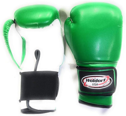 Boxing Gloves Kickboxing Muay Thai Punching Bag Vinyl Green - Durable Multi Layered Foam Padded Offers Unbeatable Price Kids and Adult Sizes