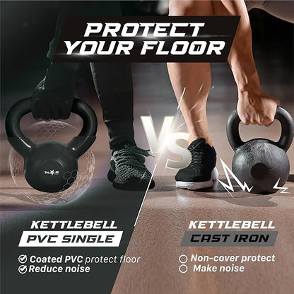 Yes4All 5-65lbs Kettlebells Vinyl Coated Cast Iron