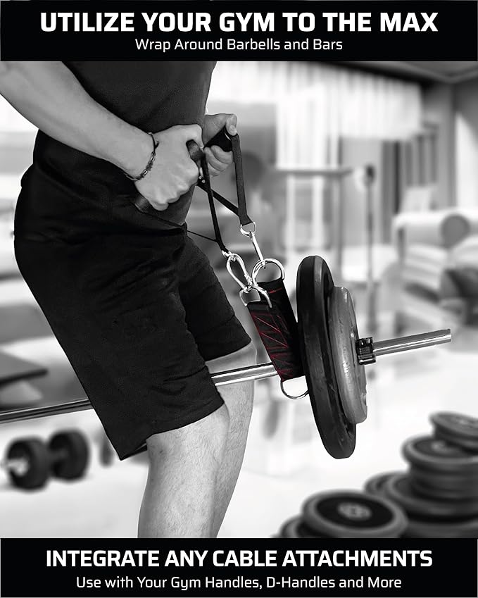 Gym Multifunctional Extension Straps (Pair) - for Cable Attachments, Pulley Machines, Pull-ups, Triceps, Rows - Add New Exercises and Grips to Your Workout, Heavy Duty, 5 Lengths Options