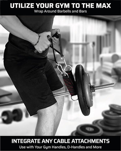 Gym Multifunctional Extension Straps (Pair) - for Cable Attachments, Pulley Machines, Pull-ups, Triceps, Rows - Add New Exercises and Grips to Your Workout, Heavy Duty, 5 Lengths Options