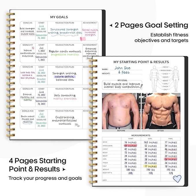 Fitness Workout Journal for Women & Men A5(5.5" x 8.2") Workout