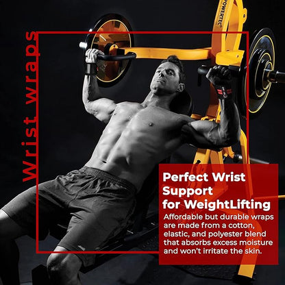 Wrist Wraps for Weightlifting 18" Wrist Straps for Weightlifting Weight Lifting Wrist Wraps for Men & Women, Muñequeras para Gym Wrist Support for Working Out, Gym Wrist Wraps for Powerlifting