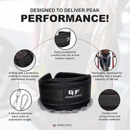 Dip Belt With Chain For Weightlifting