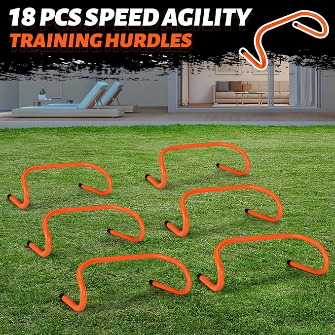 Wettarn 18 Pcs 6" Speed Training Hurdles Agility
