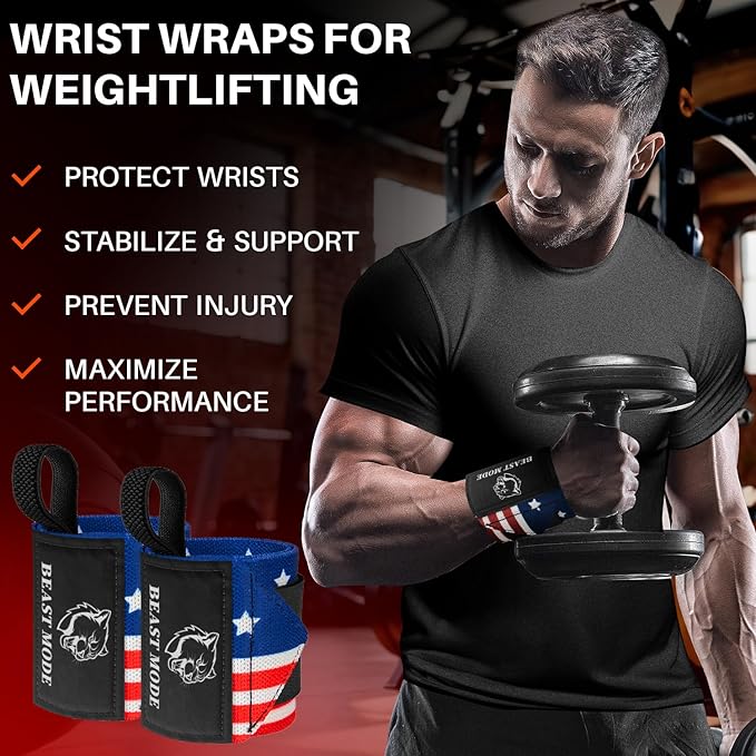 TECEUM Weightlifting 18" & 12" Wrist Wraps with Thumb Loop – Heavy Duty Wrist Workout Braces for Men and Women – Ideal for Powerlifting, Strength Training, Bodybuilding