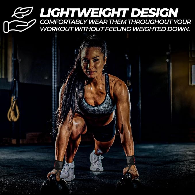 FIGHTSENSE Wrist Wraps for Weightlifting, 18” Premium Quality Wrist Straps with Heavy Duty Thumb Loop-Gym Wrist Wraps for Weight Lifting,Powerlifting,Strength Training,Bodybuilding,Wrist Brace