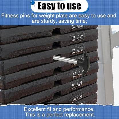 2pcs Weight Stack Pin - 3/8 Inch Diameter 6 Inch Locking Space Universal Selector Loading Pin for Home Gym Exercise Machine Accessories
