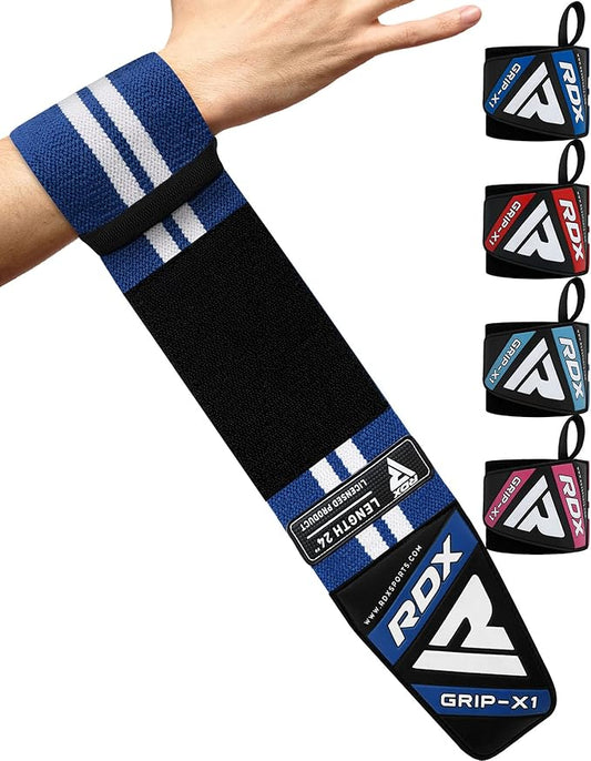 RDX Weight Lifting Wrist Support Wraps, 36” 24” 18” Professional Grade Elasticated Cotton Straps, Gym Fitness Workout Strength Training Bodybuilding Powerlifting Deadlifting Calisthenics, Men Women