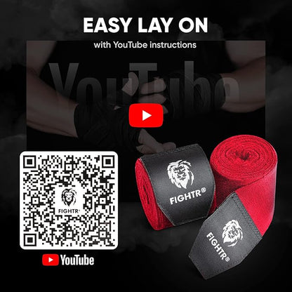 FIGHTR® Boxing Handwraps 160 inches semi-Elastic Hand Wraps with Thumb Loop for Boxing, MMA, Muay Thai & Martial Arts