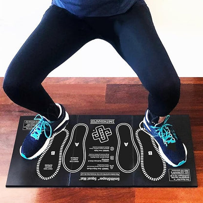 Squat Mat - 30.75" Length - Knee & Leg Muscle Targeting - Folds to 0.90" Thick - Ab Rollouts & Knee Pushups Pad - NBR Black